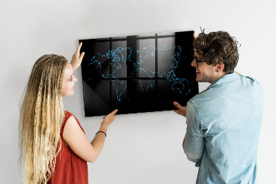 Tablica magnetyczna z pisakiem Mapa świata z miejscami na zdjęcia