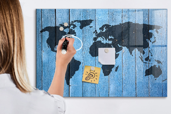 Tablica magnetyczna z pisakiem Mapa świata z miejscami do zdjęć