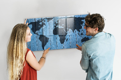 Tablica magnetyczna z pisakiem Mapa świata z miejscami do zdjęć