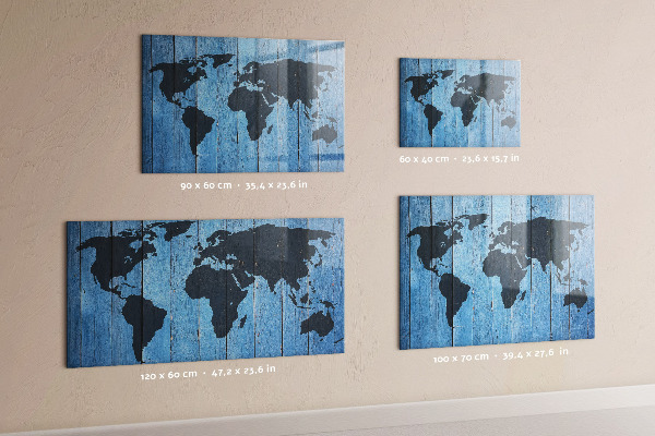 Tablica magnetyczna z pisakiem Mapa świata z miejscami do zdjęć