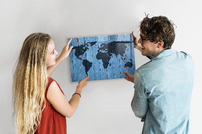 Tablica magnetyczna z pisakiem Mapa świata z miejscami do zdjęć