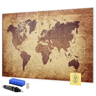 Magnetyczna tablica do rysowania Mapa świata z miejscami na zdjęcia
