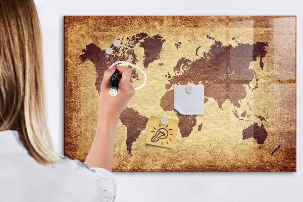 Magnetyczna tablica do rysowania Mapa świata z miejscami na zdjęcia