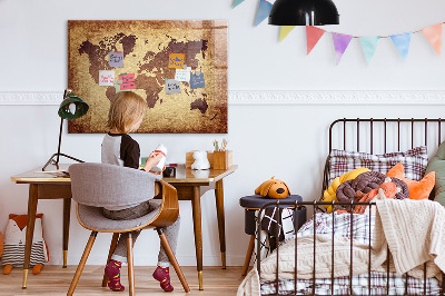 Magnetyczna tablica do rysowania Mapa świata z miejscami na zdjęcia