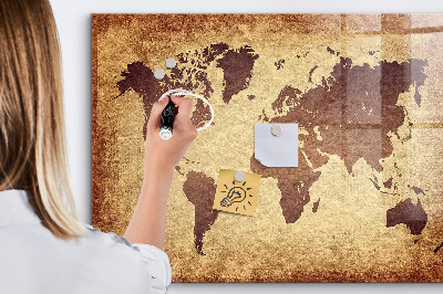 Magnetyczna tablica do rysowania Mapa świata z miejscami na zdjęcia