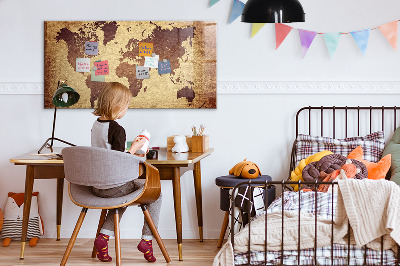 Magnetyczna tablica do rysowania Mapa świata z miejscami na zdjęcia