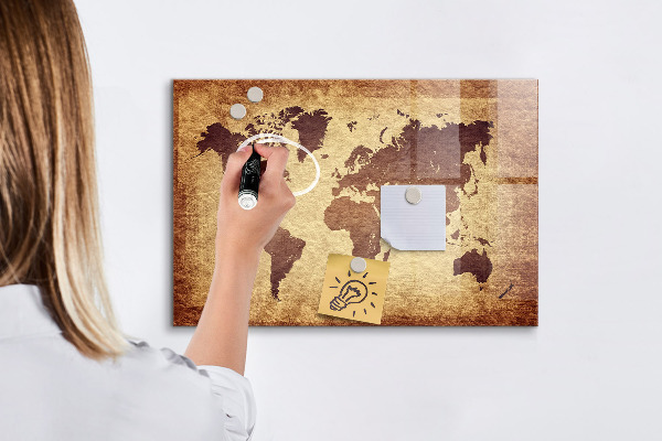 Magnetyczna tablica do rysowania Mapa świata z miejscami na zdjęcia
