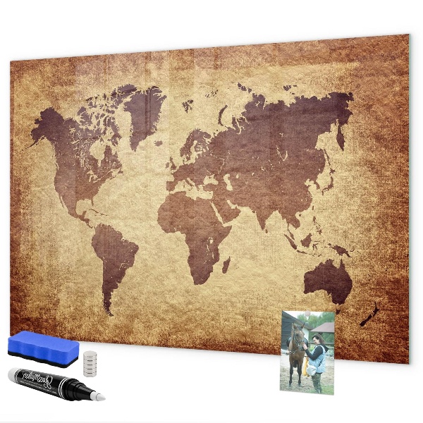 Magnetyczna tablica do rysowania Mapa świata z miejscami na zdjęcia