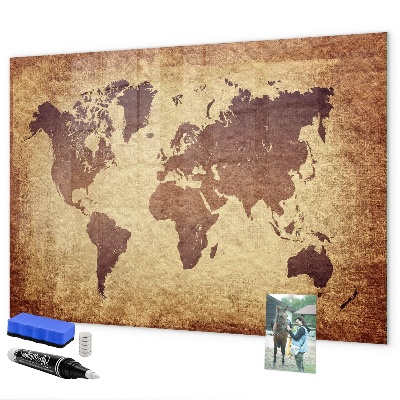 Magnetyczna tablica do rysowania Mapa świata z miejscami na zdjęcia