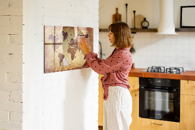 Magnetyczna tablica do rysowania Mapa świata z miejscami na zdjęcia