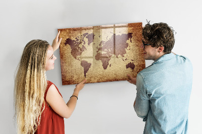 Magnetyczna tablica do rysowania Mapa świata z miejscami na zdjęcia