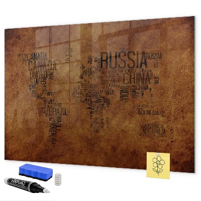 Tablica magnetyczna z pisakiem Mapa świata z osobistymi wspomnieniami