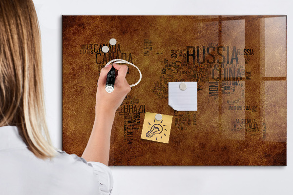 Tablica magnetyczna z pisakiem Mapa świata z osobistymi wspomnieniami