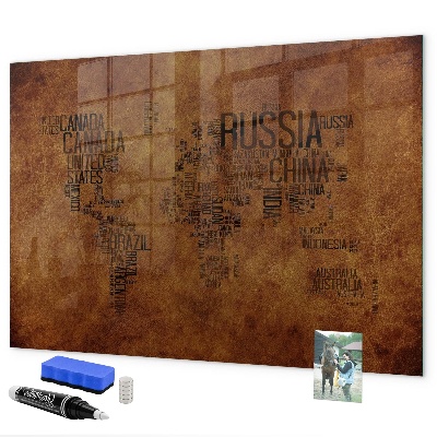 Tablica magnetyczna z pisakiem Mapa świata z osobistymi wspomnieniami