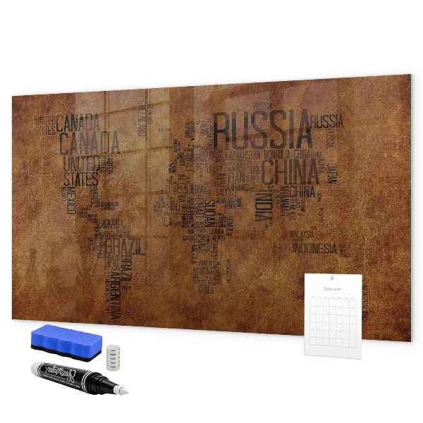 Tablica magnetyczna z pisakiem Mapa świata z osobistymi wspomnieniami
