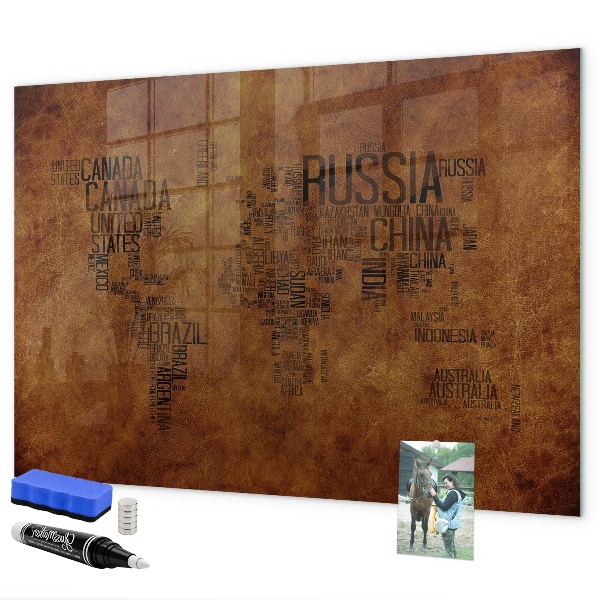 Tablica magnetyczna z pisakiem Mapa świata z osobistymi wspomnieniami