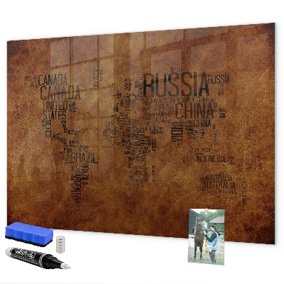 Tablica magnetyczna z pisakiem Mapa świata z osobistymi wspomnieniami