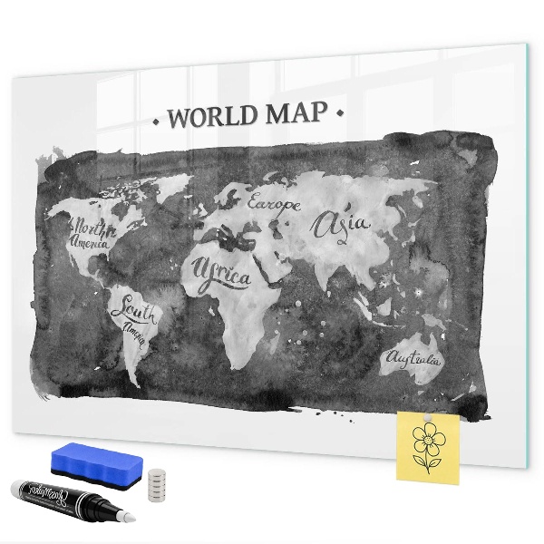 Magnetyczna tablica do rysowania Mapa świata z miejscami do zdjęć