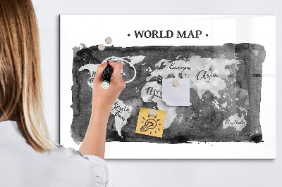 Magnetyczna tablica do rysowania Mapa świata z miejscami do zdjęć