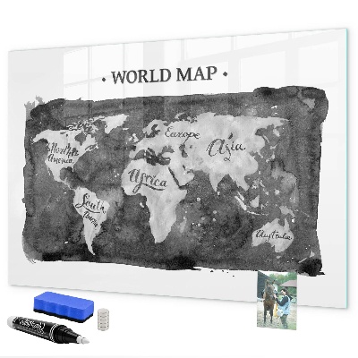 Magnetyczna tablica do rysowania Mapa świata z miejscami do zdjęć
