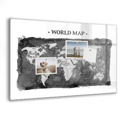 Magnetyczna tablica do rysowania Mapa świata z miejscami do zdjęć