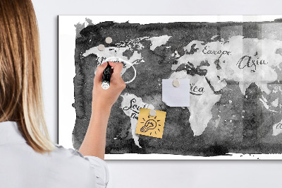 Magnetyczna tablica do rysowania Mapa świata z miejscami do zdjęć