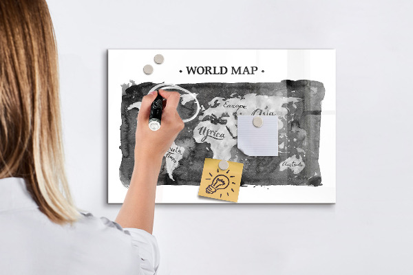 Magnetyczna tablica do rysowania Mapa świata z miejscami do zdjęć