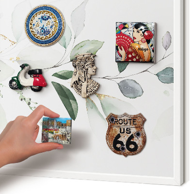 Tablica magnetyczna na magnesy biała rama Botaniczna elegancja