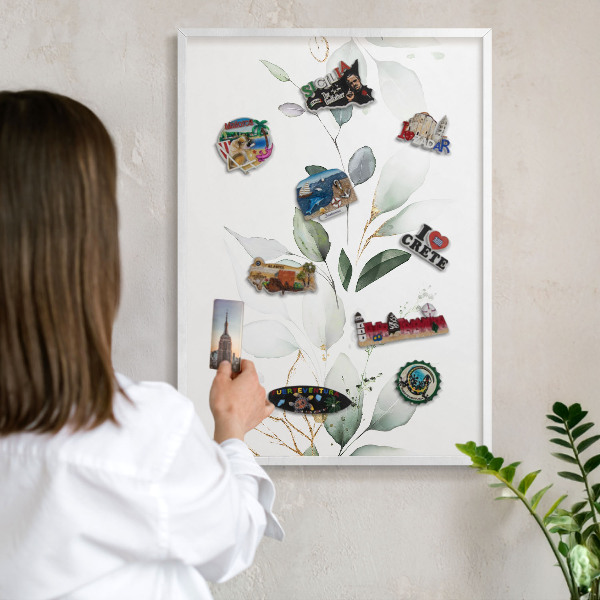 Tablica magnetyczna na magnesy biała rama Botaniczna elegancja