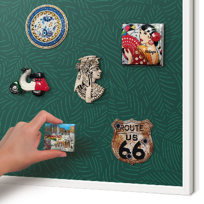 Tablica magnetyczna na magnesy biała rama Zielone liście