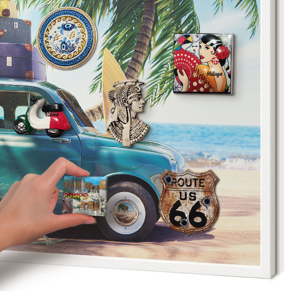 Tablica do magnesów w białej ramie Wakacyjny spokój