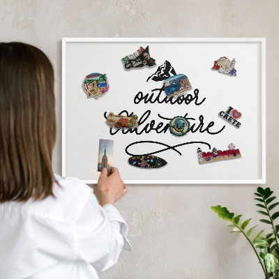Tablica na magnesy z podróży biała rama Przygoda górska