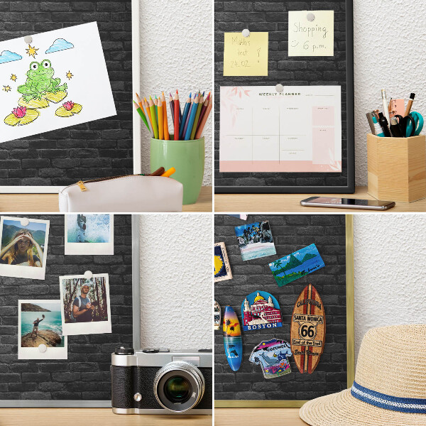 Tablica do magnesów w białej ramie Ceglana ściana