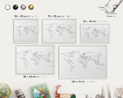 Tablica magnetyczna na magnesy biała rama Mapa konturowa