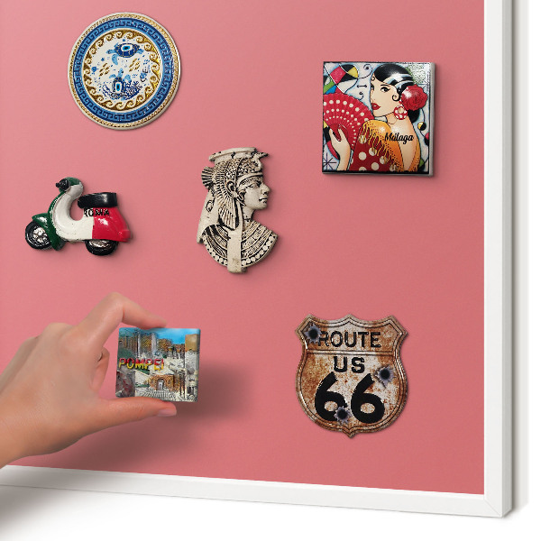 Tablica magnetyczna na magnesy biała rama Kolor łososiowy