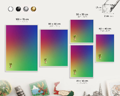 Tablica na magnesy z podróży biała rama Tęczowy gradient