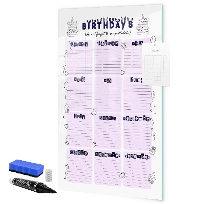 Magnetyczna tablica do rysowania Kalendarz urodzin z miejscem na zdjęcia