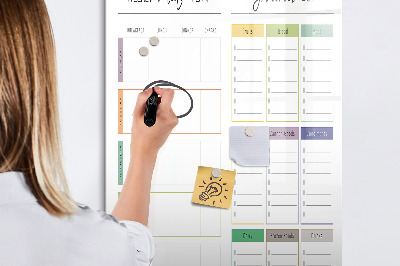 Tablica do rysowania magnetyczna Plan tygodniowy posiłków i zakupów