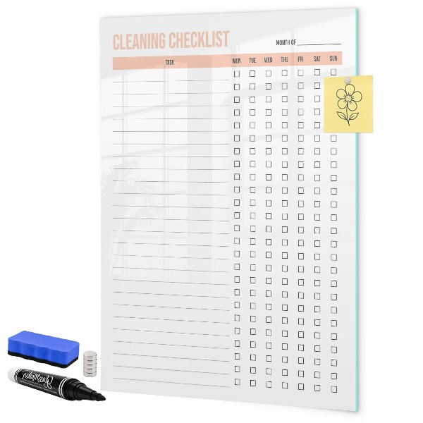 Tablica do rysowania magnetyczna Lista zadań do sprzątania na miesiąc