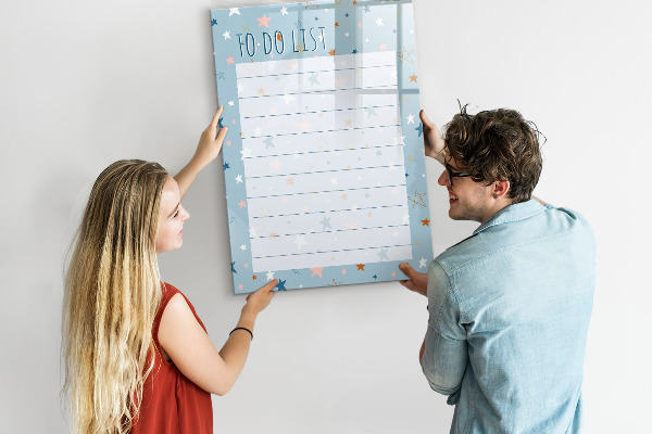 Magnetyczna tablica do rysowania Lista zadań z miejscem na zdjęcia