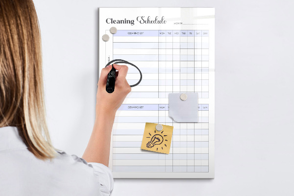 Tablica magnetyczna z pisakiem Harmonogram sprzątania na każdy miesiąc