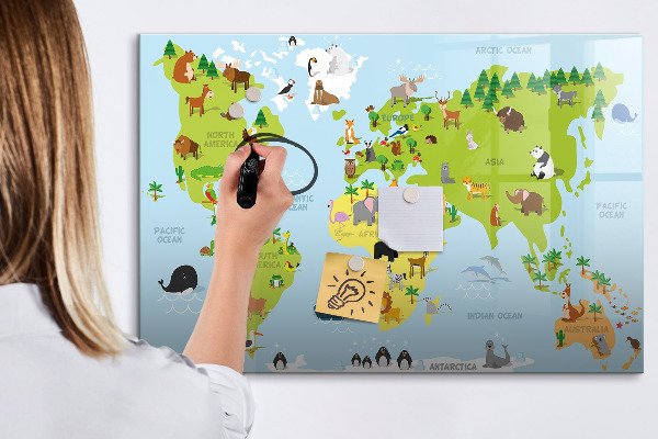Tablica magnetyczna z pisakiem Interaktywna mapa ze zdjęciami i notatkami