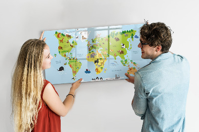 Tablica magnetyczna z pisakiem Interaktywna mapa ze zdjęciami i notatkami