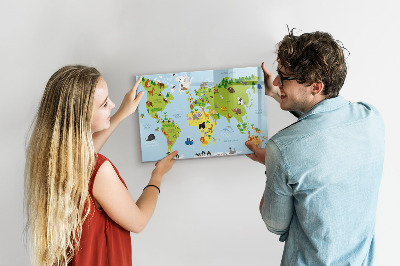 Tablica magnetyczna z pisakiem Interaktywna mapa ze zdjęciami i notatkami