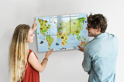Tablica magnetyczna z pisakiem Interaktywna mapa ze zdjęciami i notatkami