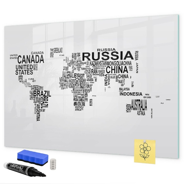 Tablica magnetyczna z pisakiem Mapa świata z miejscami i zdjęciami