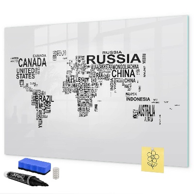 Tablica magnetyczna z pisakiem Mapa świata z miejscami i zdjęciami