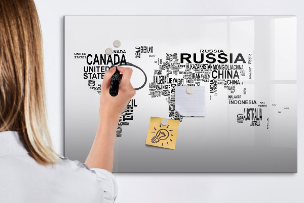 Tablica magnetyczna z pisakiem Mapa świata z miejscami i zdjęciami
