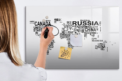Tablica magnetyczna z pisakiem Mapa świata z miejscami i zdjęciami