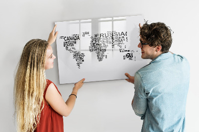 Tablica magnetyczna z pisakiem Mapa świata z miejscami i zdjęciami